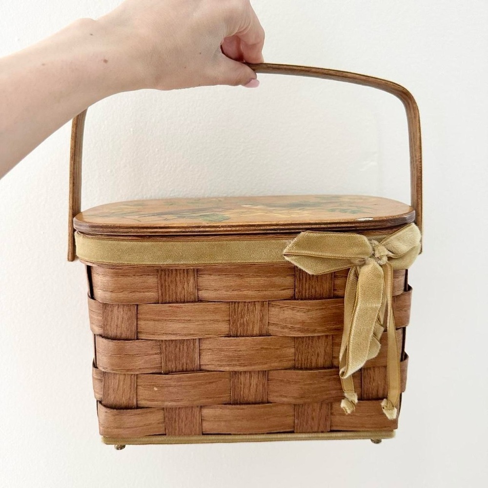 Vintage 1950s Handmade Basket Handbag Purse - Picture 4 of 5